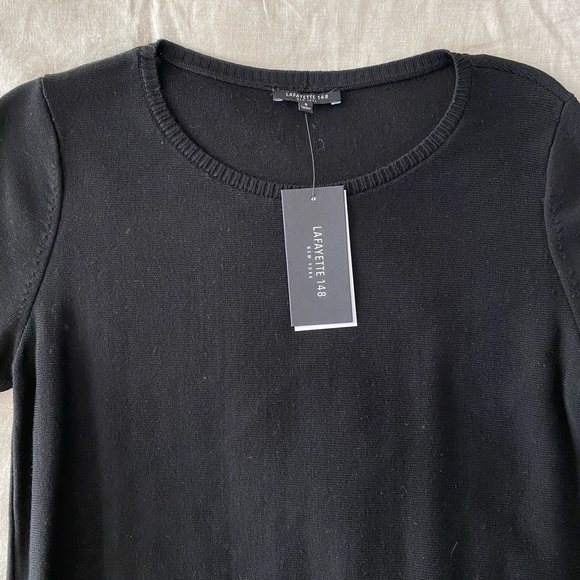 Lafayette 148 Short Sleeve Ruffle Hem Blouse - Picture 3 of 9